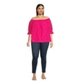 thumbnail image 3 of Terra & Sky Women's Plus Size Off The Shoulder Eyelet Top, 3 of 6