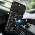 thumbnail image 3 of Phone Case for iPhone 14 Pro with Slide Camera Window, Heavy Duty Protection Phone Cover Case with Ring Kickstand for iPhone 14 Pro      Rose Gold, 3 of 10