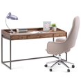 thumbnail image 2 of SIMPLIHOME Ralston SOLID WOOD and Metal Modern Industrial 60 inch Wide Home Office Desk, Writing Table, Workstation, Study Table Furniture in Rustic Natural Aged Brown with 2 Drawerss, 2 of 5