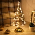 thumbnail image 4 of Small Prelit Christmas Tree Crystal Holidays LED Decoration Mini Slim Christmas Tree with LED Lights for Tabletop Ornament Silver, 4 of 9