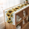 thumbnail image 6 of Table Runners 72 Inches Long Dress Scarves, Sunflower Farmhouse Kitchen Table Runner, Coffee Tablerunners, Yellow Floral Eucalyptus Leaves Watercolor 18x72 Inch, 6 of 9