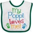 thumbnail image 3 of Inktastic My Poppi Loves Me Boys or Girls Baby Bib, 3 of 4