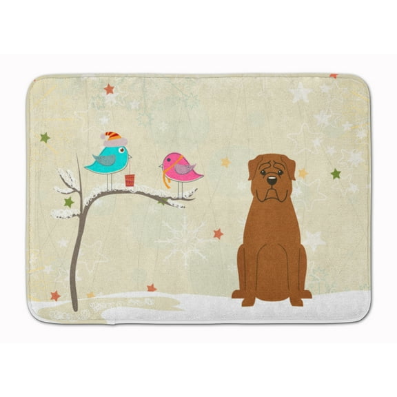 Christmas Presents between Friends Dogue de Bourdeaux Machine Washable Memory Foam Mat