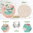 thumbnail image 4 of Love Mom Bear 6 Pcs Drink Coasters with Holder Absorbent Coasters Woven Coasters for Drinks Table Desk Protection Home Decor, 4 of 7
