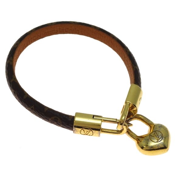 Pre-Owned Louis Vuitton Crazy in Rock BL #17 Women's Bracelet M6451F Monogram Brown (Fair)