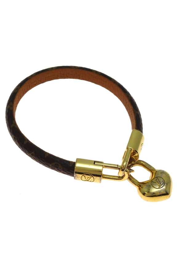 Pre-Owned Louis Vuitton Crazy in Rock BL #17 Women's Bracelet M6451F Monogram Brown (Fair)