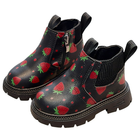 Baby Girls Ankle Boots Cute First Walking Booties Toddler Winter Snow Outdoor Shoes for Little Big Kids