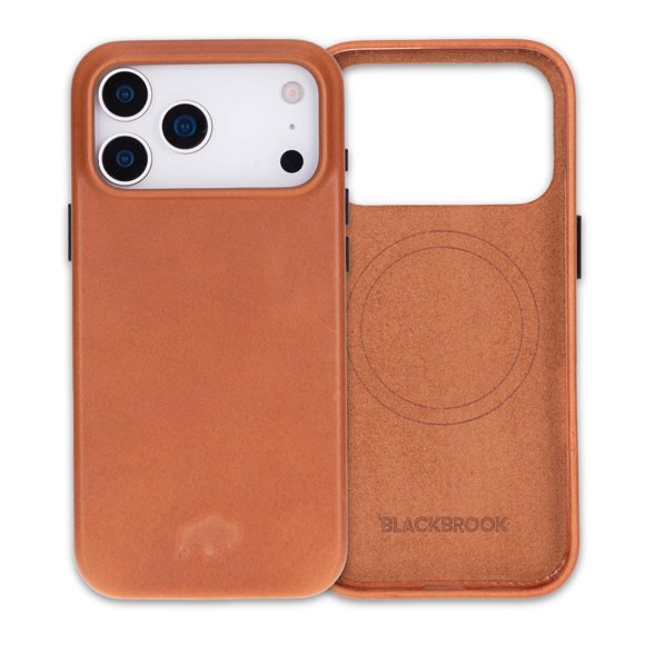 Blackbrook Funda De Cuero Para Iphone 17 Pro - Arden Funda Delgada Hecha A Mano De Cuero De Plena Flor Compatible Con Magsafe Cámara Y Protección De Pantalla Elegante Caja De Regalo Bronceado