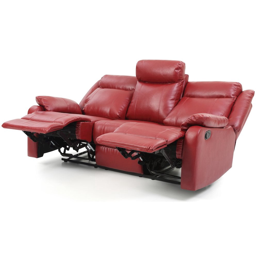 Glory Furniture Ward Reclining Sofa in Red Color