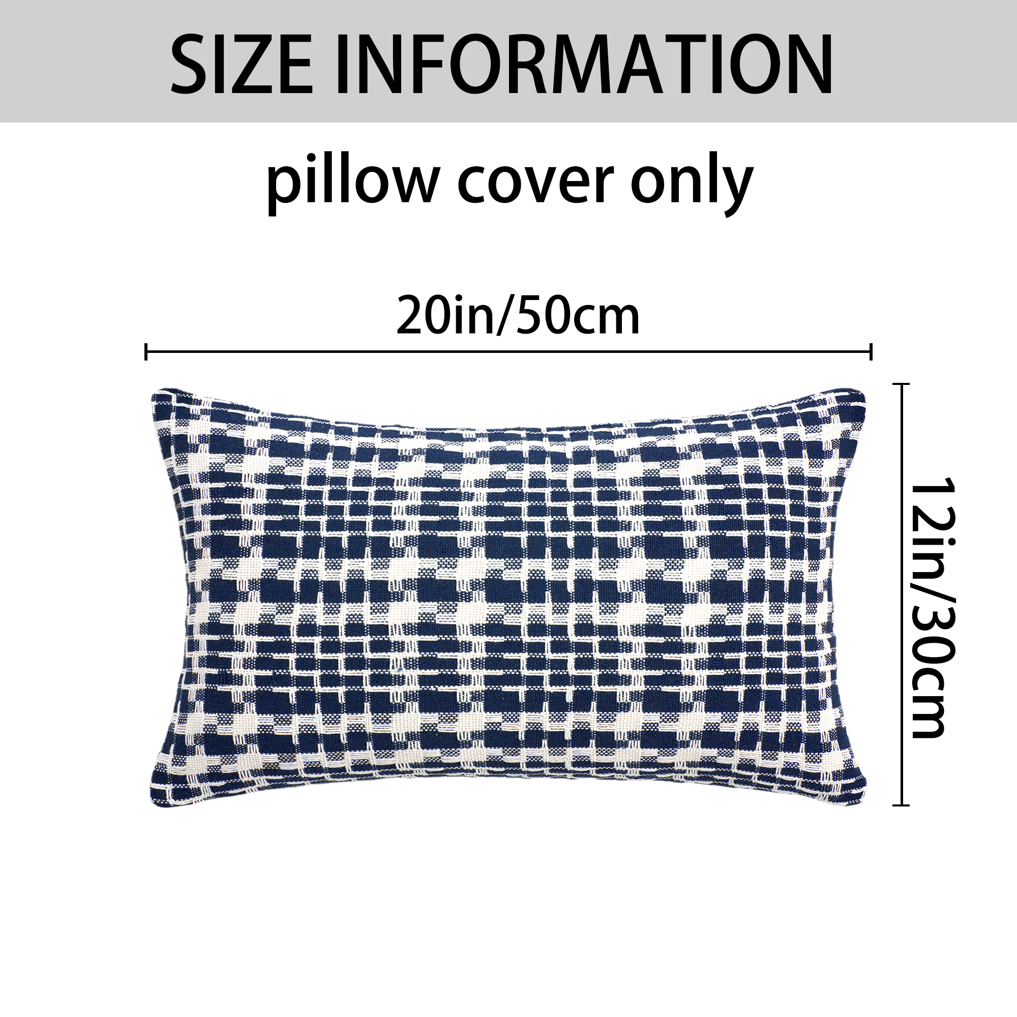 Unique Bargains Pack of 2 Decorative Throw Pillow Covers 20" x 12" Blue