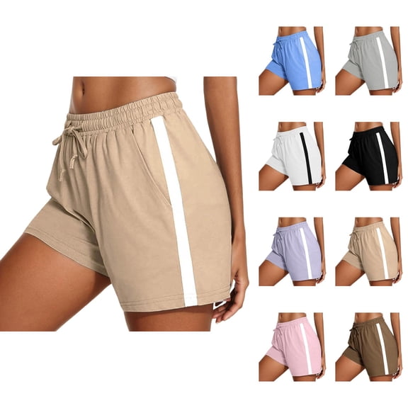 Athletic Shorts for Women 2026 Summer Casual Lightweight Breathable Elastic Waist Workout Gym Shorts with Pockets