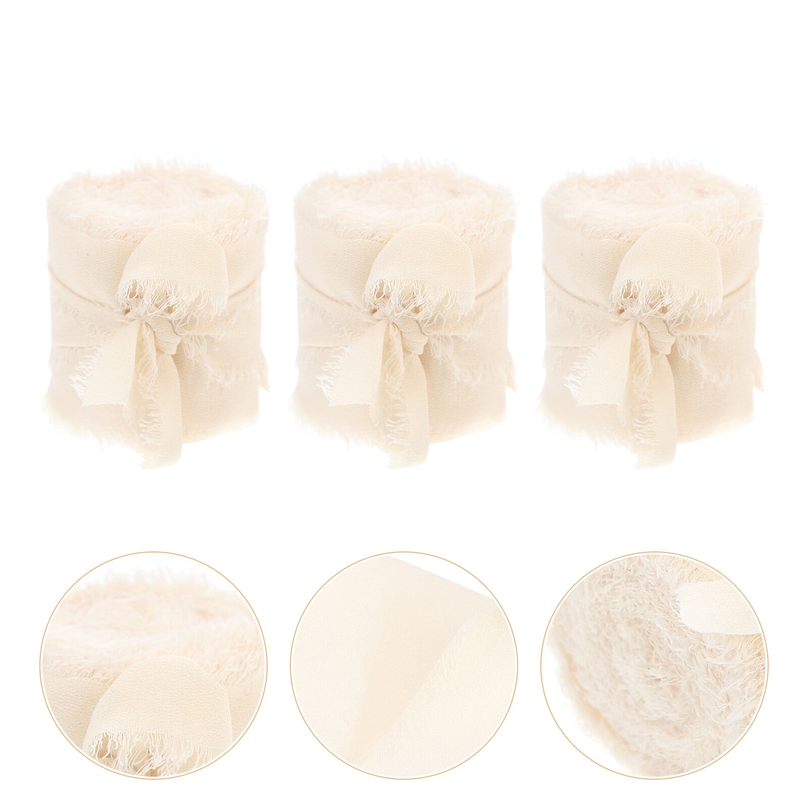 Ribbon Ribbons Wrapping Silk Rustic Bouquets Chiffon Fringe Frayed Bouquet Blue Decor Dusty White Wedding Craft Bridal
