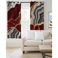 thumbnail image 2 of Red Gold Marble Blackout Curtains 72 Inch Length Glitter Geometric Marble Foil Texture Thermal Insulated Window Curtain Window Drapes 2 Panels for Bedroom Living Room 52"Wx72"L, 2 of 9