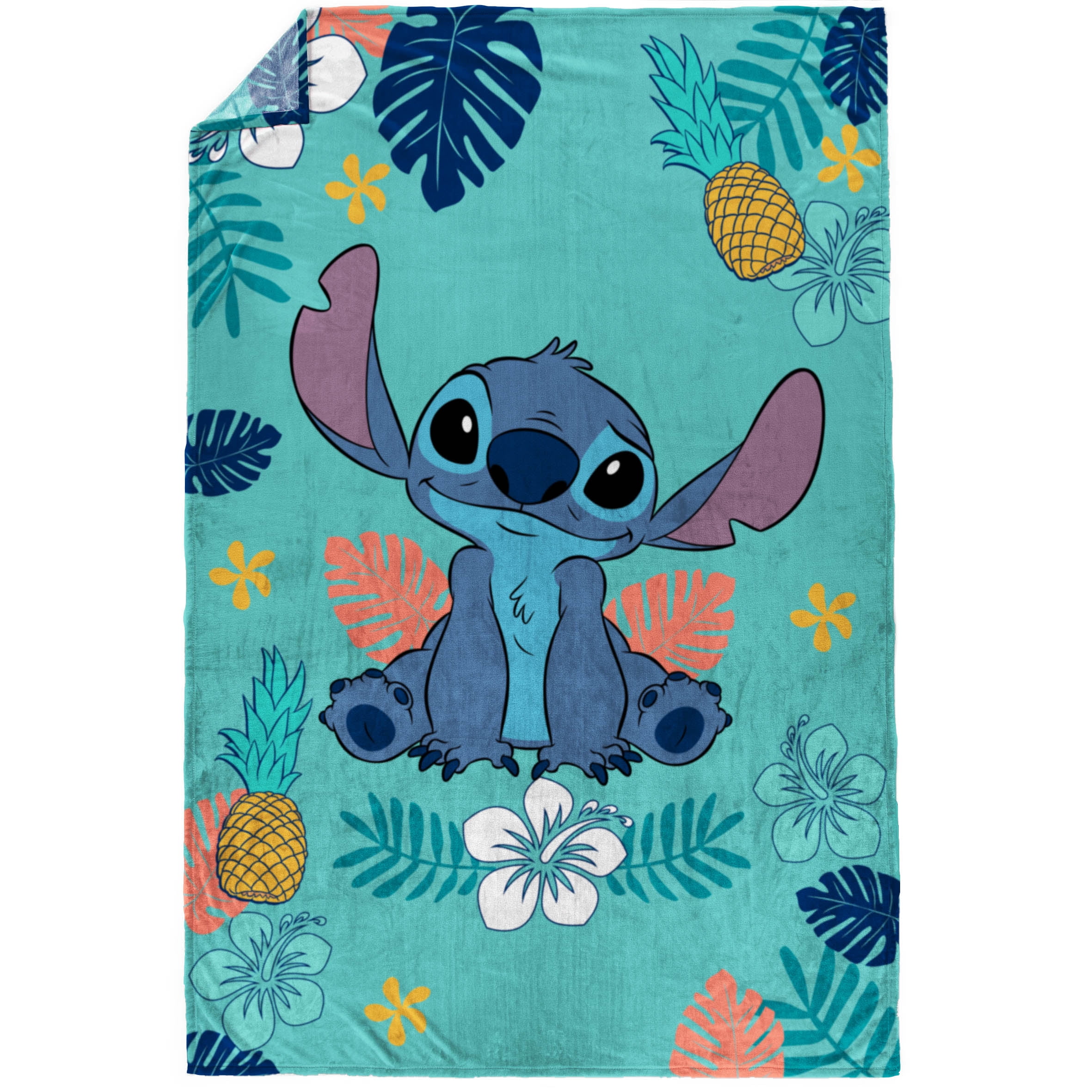 Lilo and Stitch Kids Twin/Full Blanket, 62 x 90, Microfiber, Blue, Disney
