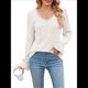 thumbnail image 3 of Blusas de Larga para Mujer, Holgadas, Elegantes, con Encaje y Cuello en V, Informales y Modernas para Usar con Leggings, Moda de Otoño S, 3 of 10