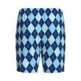 thumbnail image 5 of Fotbe Blue Squares Pajama Shorts for Men, Men's Pajama Bottoms, Sleepwear,Short Pajama Pants-Medium, 5 of 9