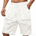 thumbnail image 4 of Sentmoon Mens Gym Shorts High Waist Loose 2025 Summer Golf Shorts Drawstring Solid Color Knitted Quick Dry Bathing Suit with Pockets Trendy for Sports Running White XL, 4 of 8