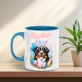 thumbnail image 5 of Happy Easter Bernese Mountain Dog with Bunny Ear Headband and Flowers 11oz Accent Two-tone Mug Berner Lover Gifts Coffee Tea Cup - 13001, 5 of 5