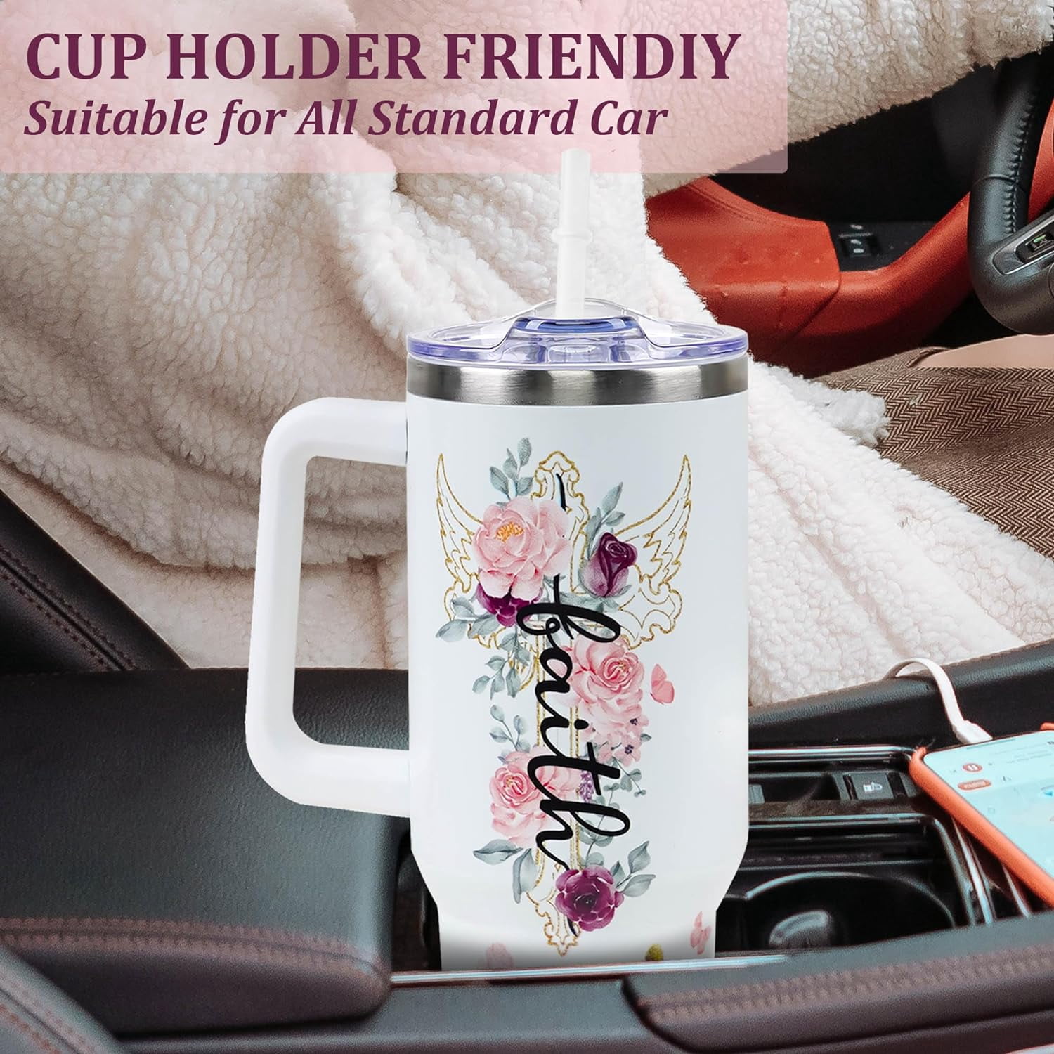 Christian Gifts For Women Faith, Christian 40 OZ Tumbler Cup - Mother''s Day, Birthday, Christmas Gifts for Women - Inspirational, Catholic, Religious Gifts For Mom, Friend, Sister, Grandma