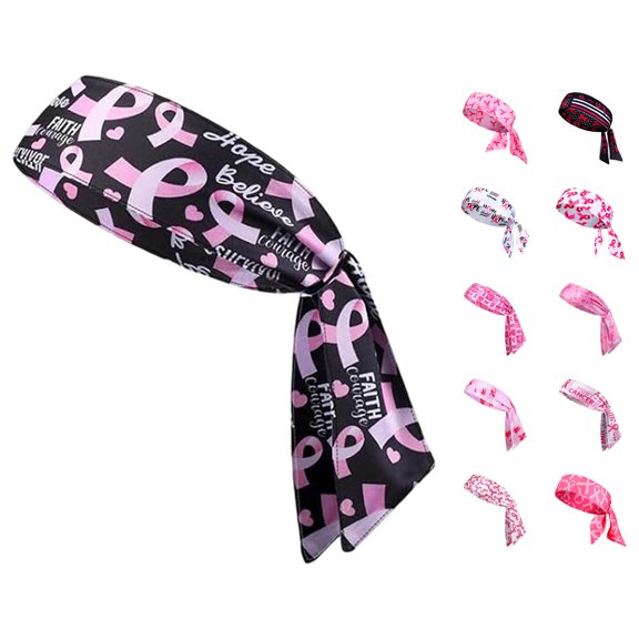 UJNDER Ladies Ribbon Sports Yoga Hair Tie Headband Care Awareness Flowing Scarf Band Headbands for Women,Black2,One Size