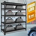 thumbnail image 5 of SDXYSTCE 48" W Garage Shelving Unit Heavy Duty, 2800LBS Loads Adjustable Metal Storage Shelves,Black, 5 of 8
