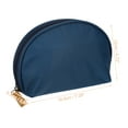 thumbnail image 2 of Half Moon Makeup Bag Small Half Moon Cosmetic Beauty Bag for Purse Cosmetic Organizer Navy Blue Beige, 2 of 8