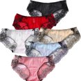 thumbnail image 1 of Xmarks Women's Floral Lace Underwear Briefs Panty 6 Pieces 115-160LBS, 1 of 11