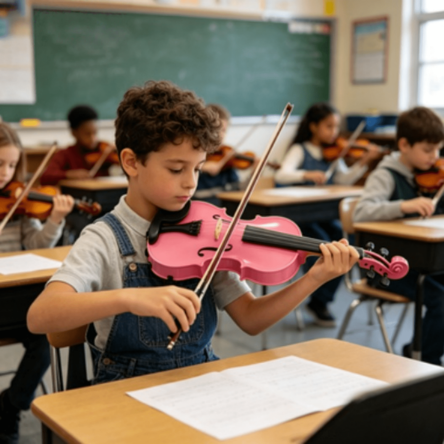 1/4 Acoustic Violin Case Bow Rosin,Violin Set with Fiddle for Students Violin Starter Kit/Hard Case for 6-8 Year Old Beginners