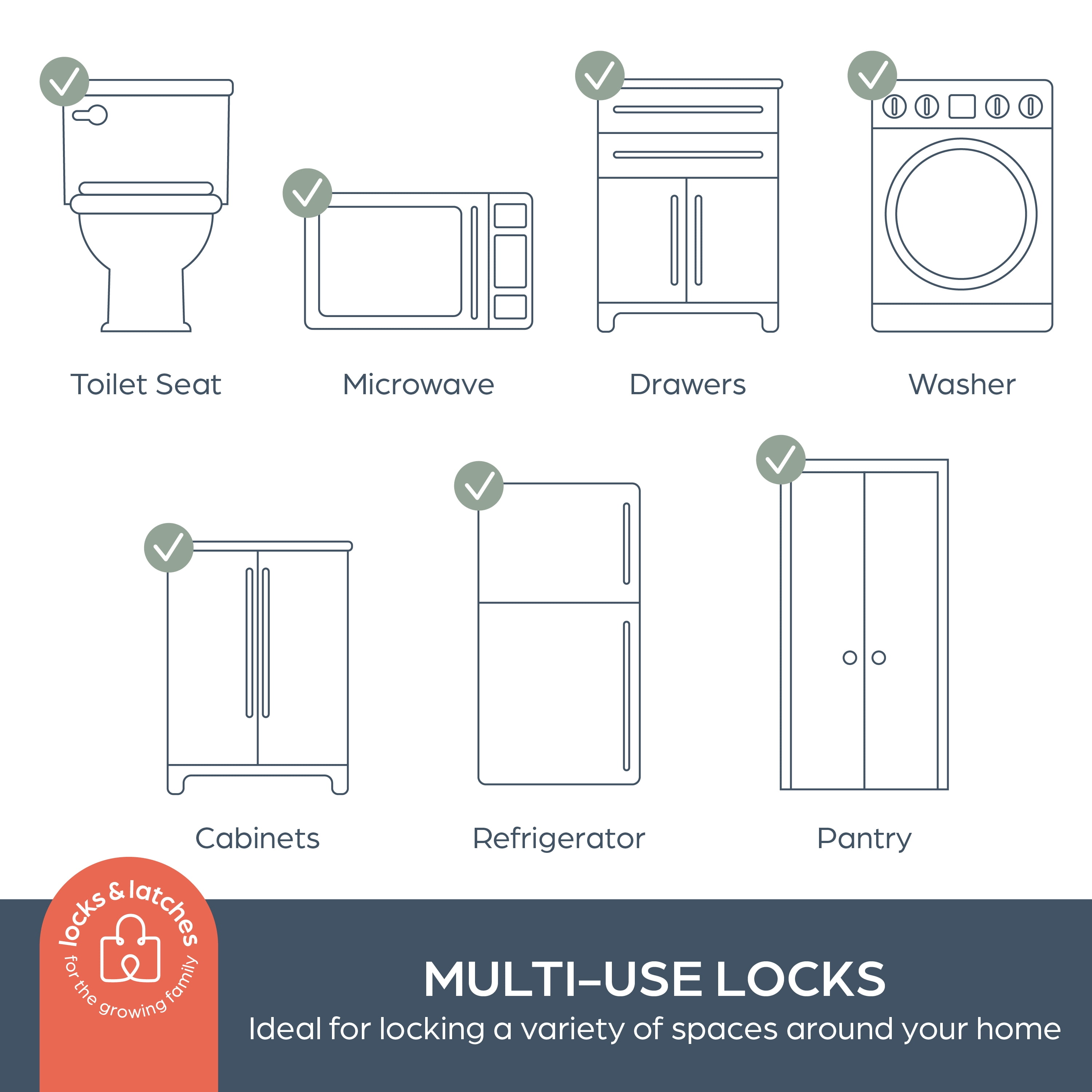 Dreambaby® Dial-It Adapta™ Strap Latch - 3pk, Super Strong Safety Straps!