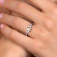 thumbnail image 4 of Gem Stone King 10K Two Tone Gold Peach Morganite and White Topaz Engagement Ring for Women | 1.66 Cttw | Oval 8X6MM | Gemstone October Birthstone | Size 8, 4 of 6