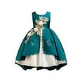 thumbnail image 2 of Bnwani Girls Skirts Kid Girl Sleeveless Sun Dress Flowers Dresses Holiday Green Dresses 3T, 2 of 5