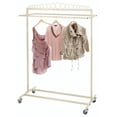 thumbnail image 4 of SSWBasics Boutique Ivory Double-Rail Rolling Clothes Rack, 4 of 4