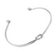 thumbnail image 5 of Brazalete abierto Sunnimix de diseño elegante de doble alambre plata, 5 of 8