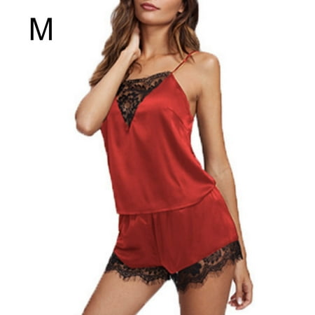 

SANAG 2pcs Women s Pajama Set Summer Sleepwear Lace Suit