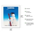 thumbnail image 2 of Sabena Brings You to The Winter Sports - Sabena Belgian World Airlines - Vintage Airline Travel Poster c.1955 - Fine Art Rolled Canvas Print 20in x 26in, 2 of 4