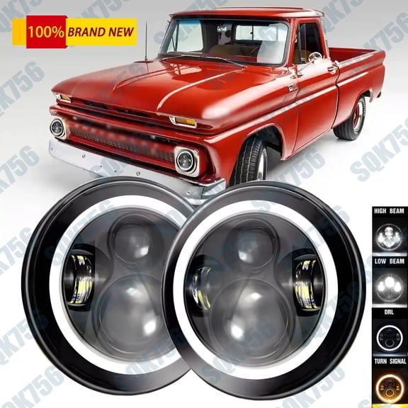 7"inch Projector LED Headlights DRL for Chevrolet C10 C20 Pickup K10 K20