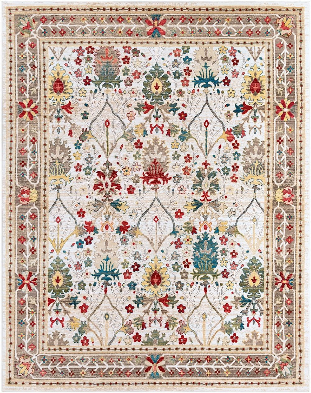 Traditional Crispin Collection Area Rug in Rainbow Color ...