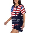 thumbnail image 2 of Lsque Memorial Day Women's Short-Sleeved Pajama Set - 2 Piece Soft and Lightweight Sleepwear Set-Large, 2 of 9
