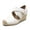 WHITE, variant on Womens Close Toe Espadrilles Platform Slip on Elastic Criss Cross Straps Dressy Wedges Sandals