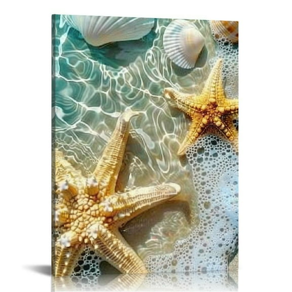 FCXZI Ocean Sea Shells Lighted Canvas Wall Art Print Canvas Wall Art Print Modern Artwork for Living Room Decor Gift Canvas painting 12x16in