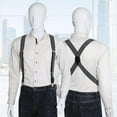 thumbnail image 3 of Bretelles Hommes Femmes en Forme de Y Bretelles Élastiques Réglables Ceinture Arrière Robuste Gris, 3 of 9