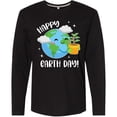 thumbnail image 3 of Inktastic Happy Earth Day Cute Smiling Planet Earth with Tree Long Sleeve T-Shirt, 3 of 5
