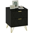 thumbnail image 1 of HOMCOM Table de Chevet Moderne, Table de Nuit avec 2 Tiroirs pour Chambre, Noir, 1 of 10