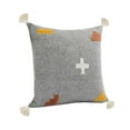 thumbnail image 6 of LR Home Ox Bay Hand-stitched Gray/Orange Geometric All-Natural Cotton Pillow Cover, 6 of 8