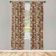 thumbnail image 3 of Ambesonne Grunge Curtains, Doodle Wall Pattern, Pair of 28"x95", Multicolor, 3 of 5