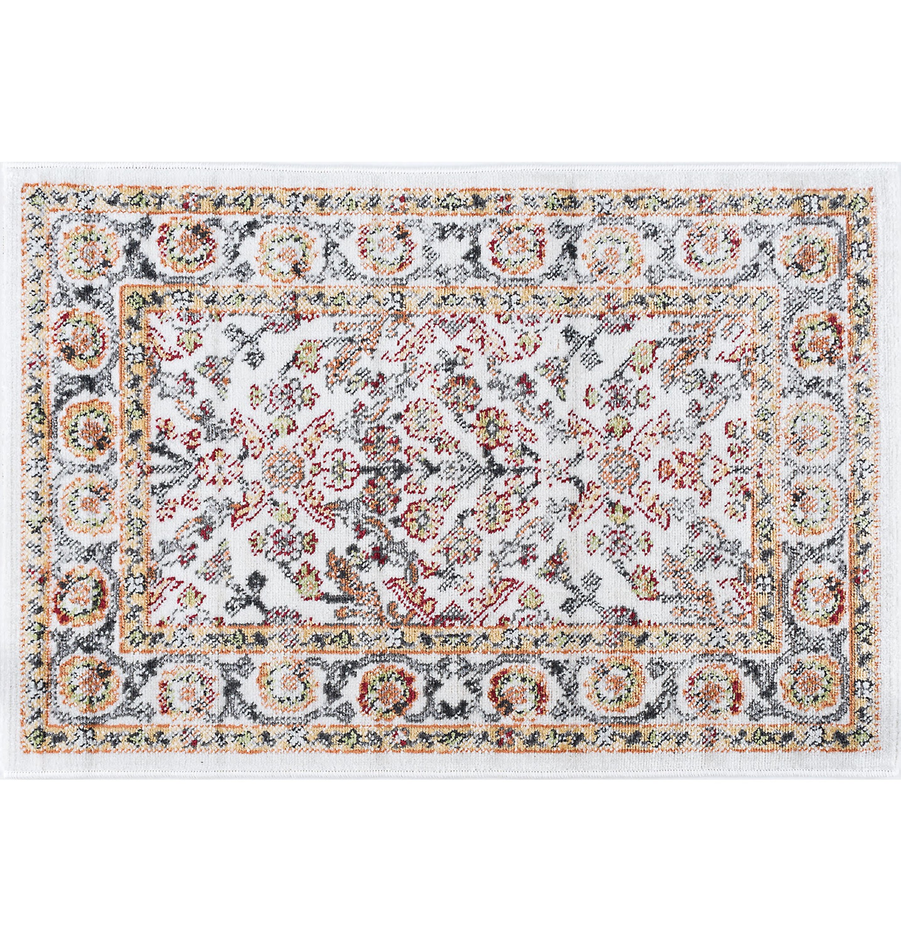 Traditional 2x3 Area Rug (2' x 3') Oriental Beige, Cream Indoor Scatter Easy to Clean