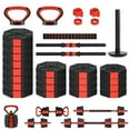 thumbnail image 1 of Ensemble d'Haltères Réglables 4-en-1 – Équipement Polyvalent d'Entraînement de Force pour Gym à Domicile, Comprend une Poignée Antidérapante, Se Convertit Facilement en Kettlebell, Barre et Support de Pompes, 88 Lb, Idéal pour Hommes et Femmes, 1 of 18