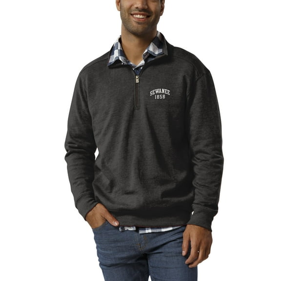 Men's League Collegiate Wear Heathered Black University of the South Tigers Heritage Quarter-Zip Pullover Jacket