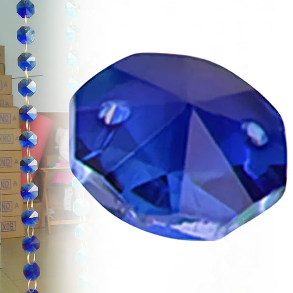 BCMMKLPP 1Pcs Glass Octagon Beads Bulk Prism Crystal Bead 14mm 2 Hole Crystal Chandelier Replacement Parts Links Sun Catcher Faceted Beads for DIY Lamp Hanging Pendant Jewelry Suncatcher Craft