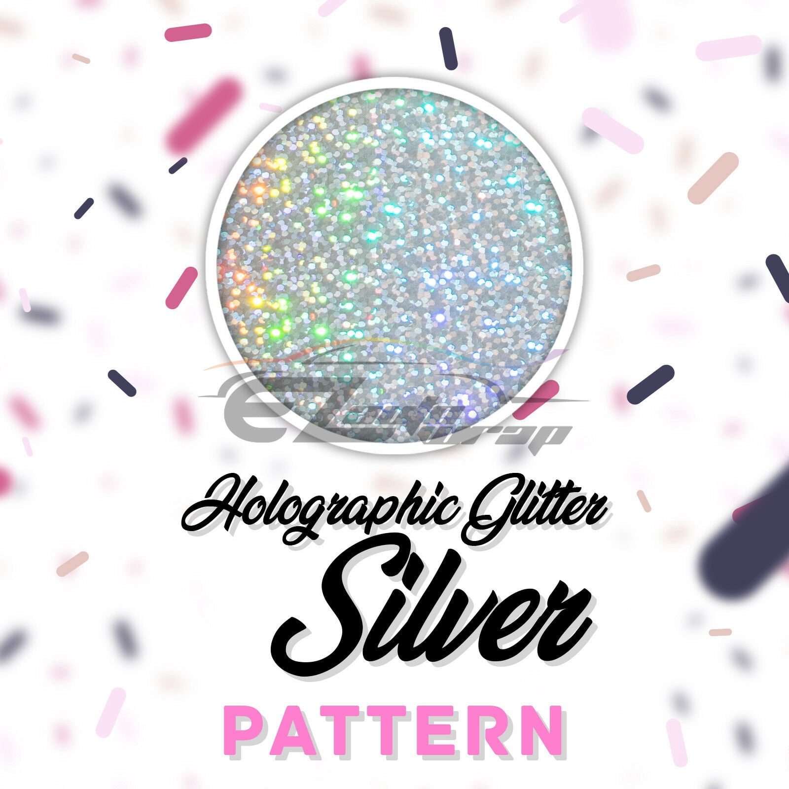 Essmo™ Holographic Glitter Silver Heat Transfer Vinyl HTV TShirt 20" Iron Press SP12 20"x240"